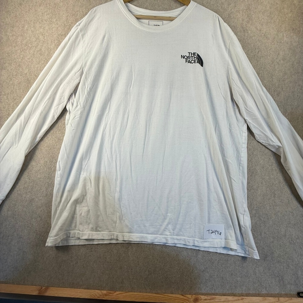 The North Face Mens XXL White Long Sleeve Never Stop Exploring Graphic T-Shirt